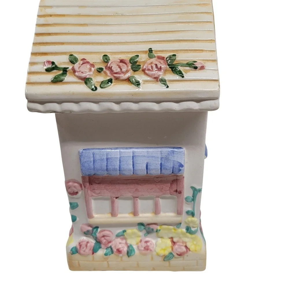 Ceramic House Shaped Grocery Store Cookie Jar Grandmacore Cottagecore‎